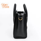 Celine Luggage Nano Black Smooth Leather Multicolor Stitch Rank A