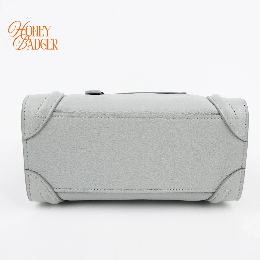 Celine Luggage Nano in gray leather, Grade A condition.