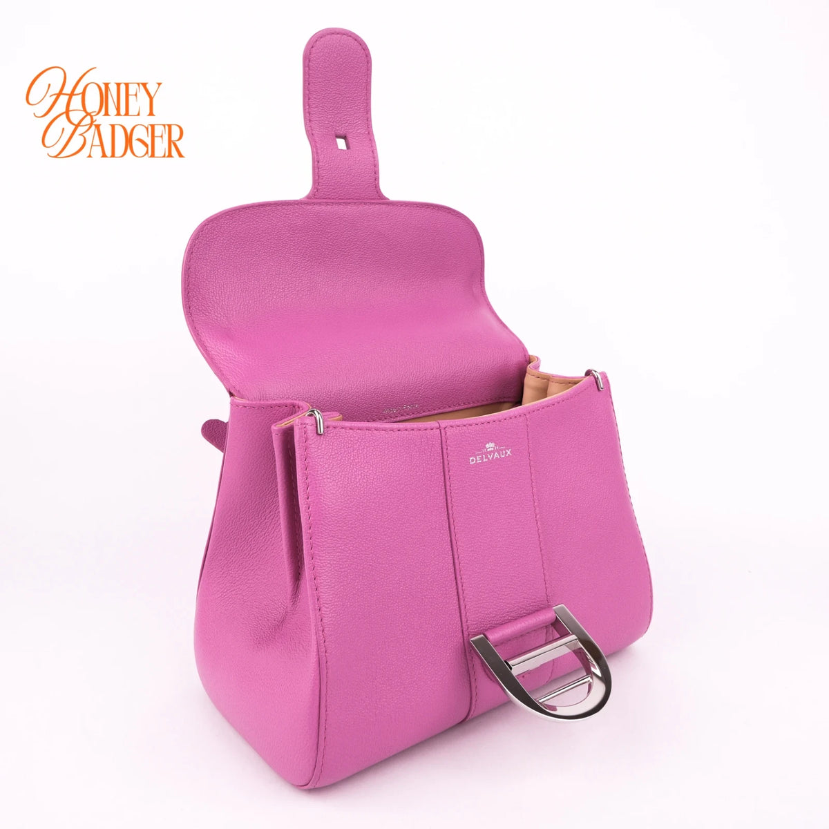Delvaux Brillant Mini Grained Leather Pink Rank A