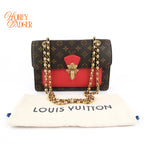 Louis Vuitton Victoire Monogram Cerise Red Chain Shoulder Bag Rank A