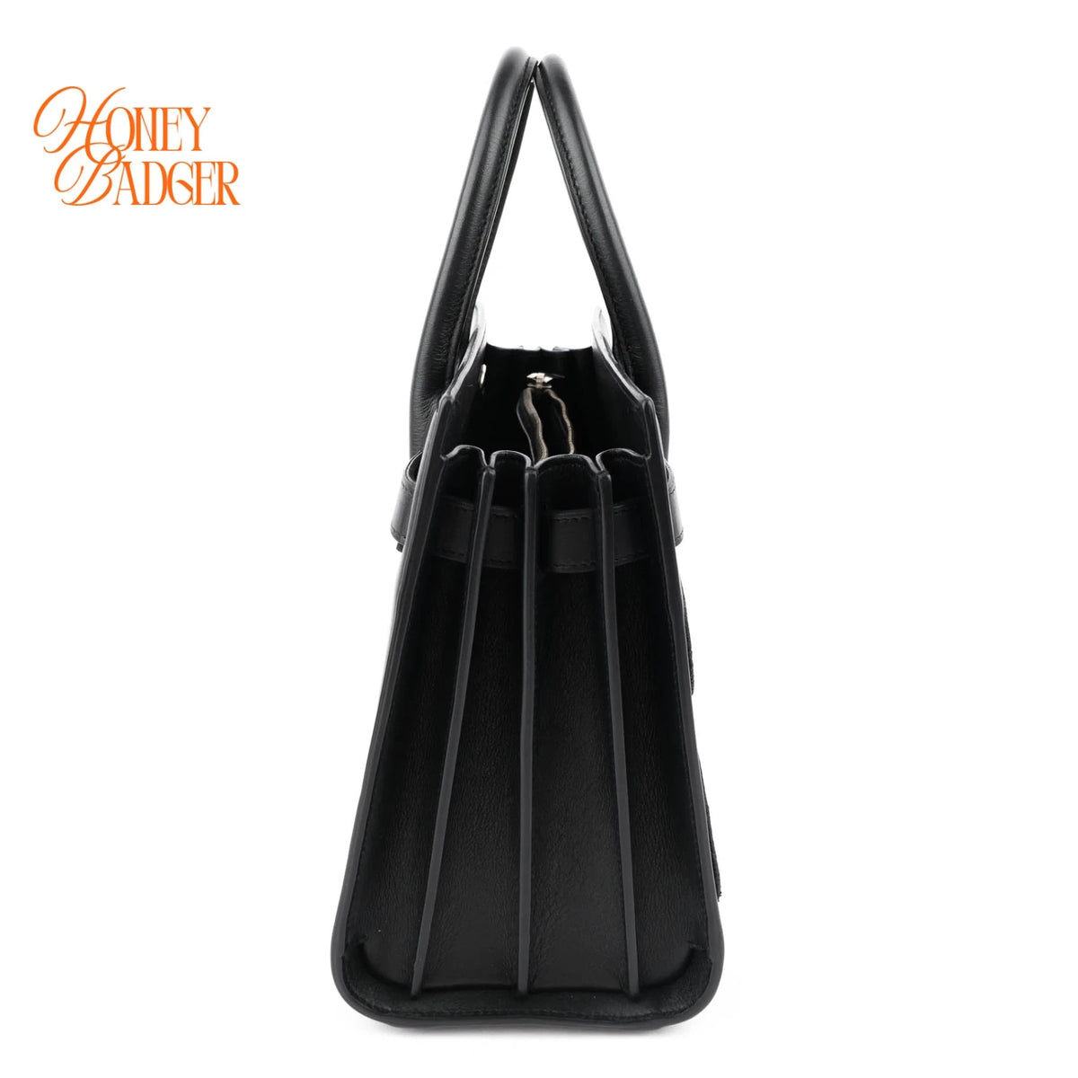Saint Laurent Baby Sac de Jour Patch Embellished Calf Leather Black Rank A