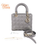 Dior Lady Dior Medium Cannage Lambskin Gray Rank A