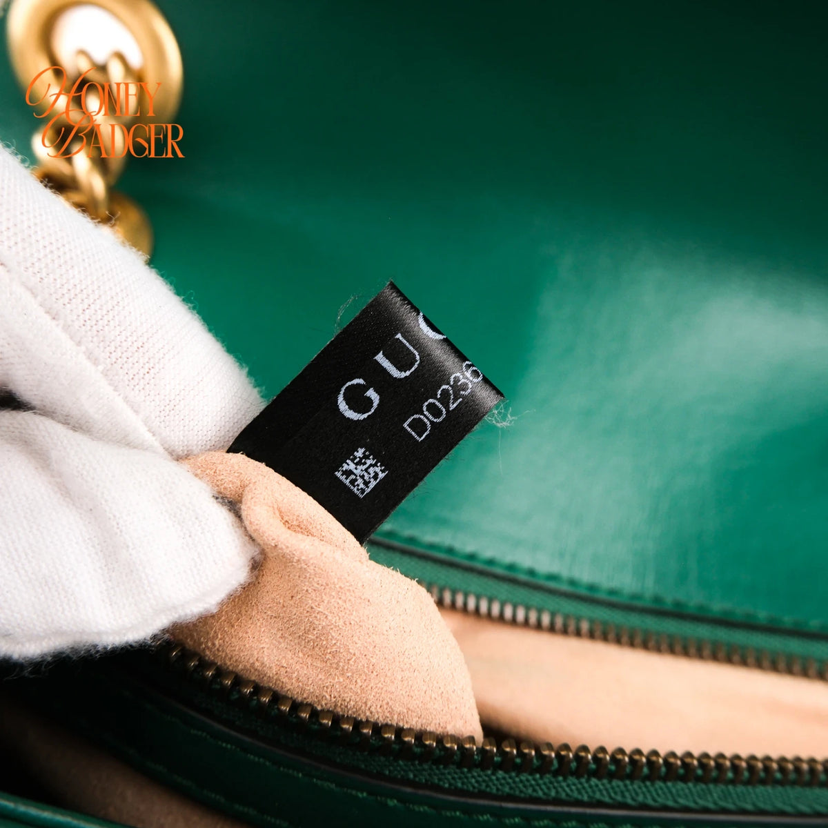 Gucci GG Marmont Small Quilted Leather Green Chain Shoulder Bag Rank A
