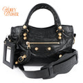 Balenciaga Classic Mini City Black Leather 2WAY Shoulder Bag Gold Hardware 309544