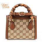 Gucci Diana Mini GG Crystal Canvas/Brown Leather Rank A