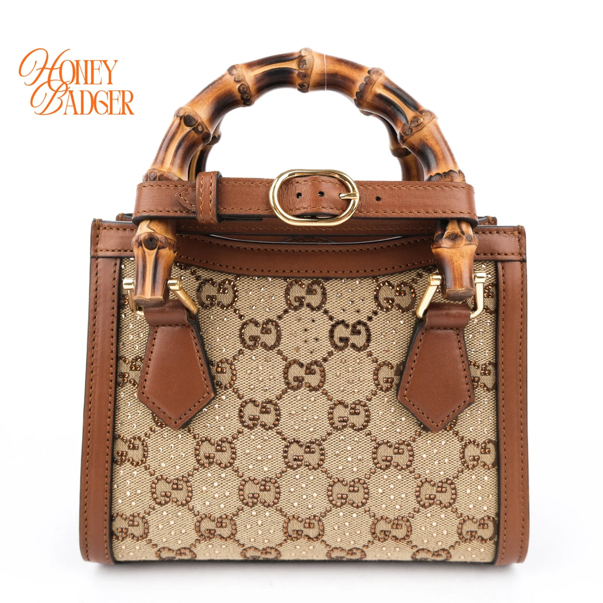 Gucci Diana Mini GG Crystal Canvas/Brown Leather Rank A