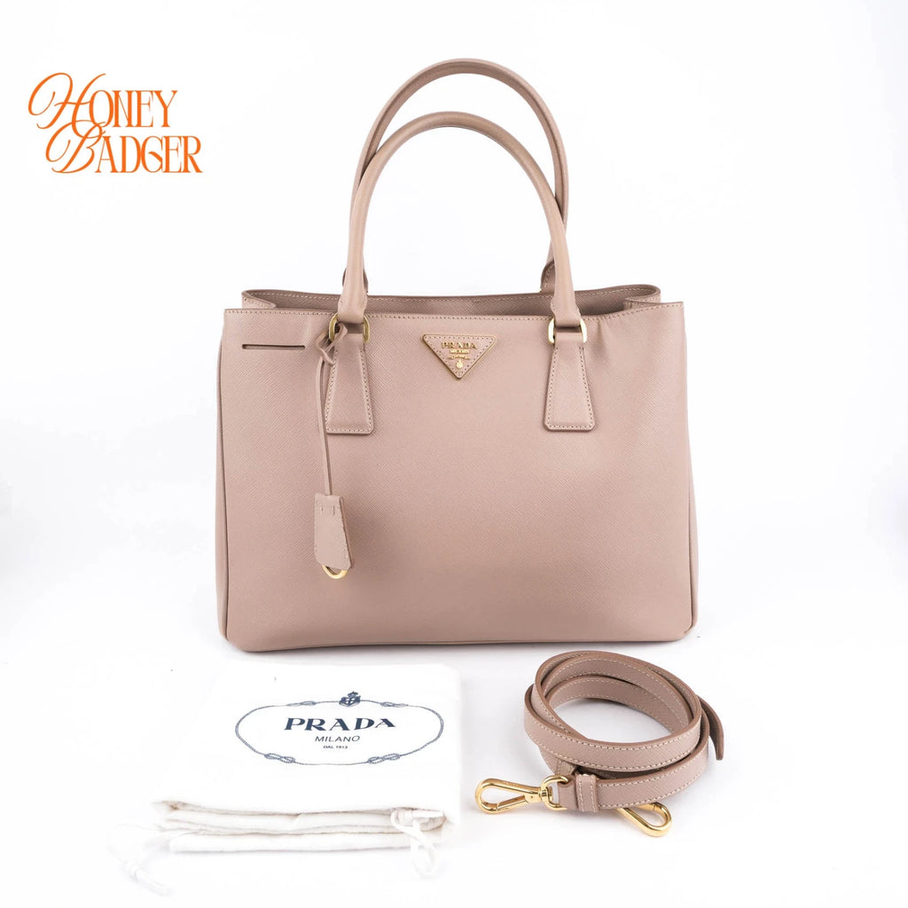 Prada Galleria Medium Saffiano Leather Beige Rank A