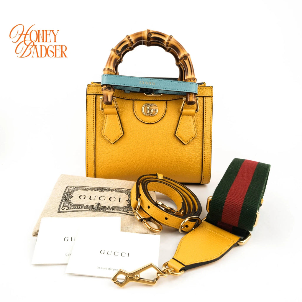 Gucci Diana Mini Leather Yellow Rank S