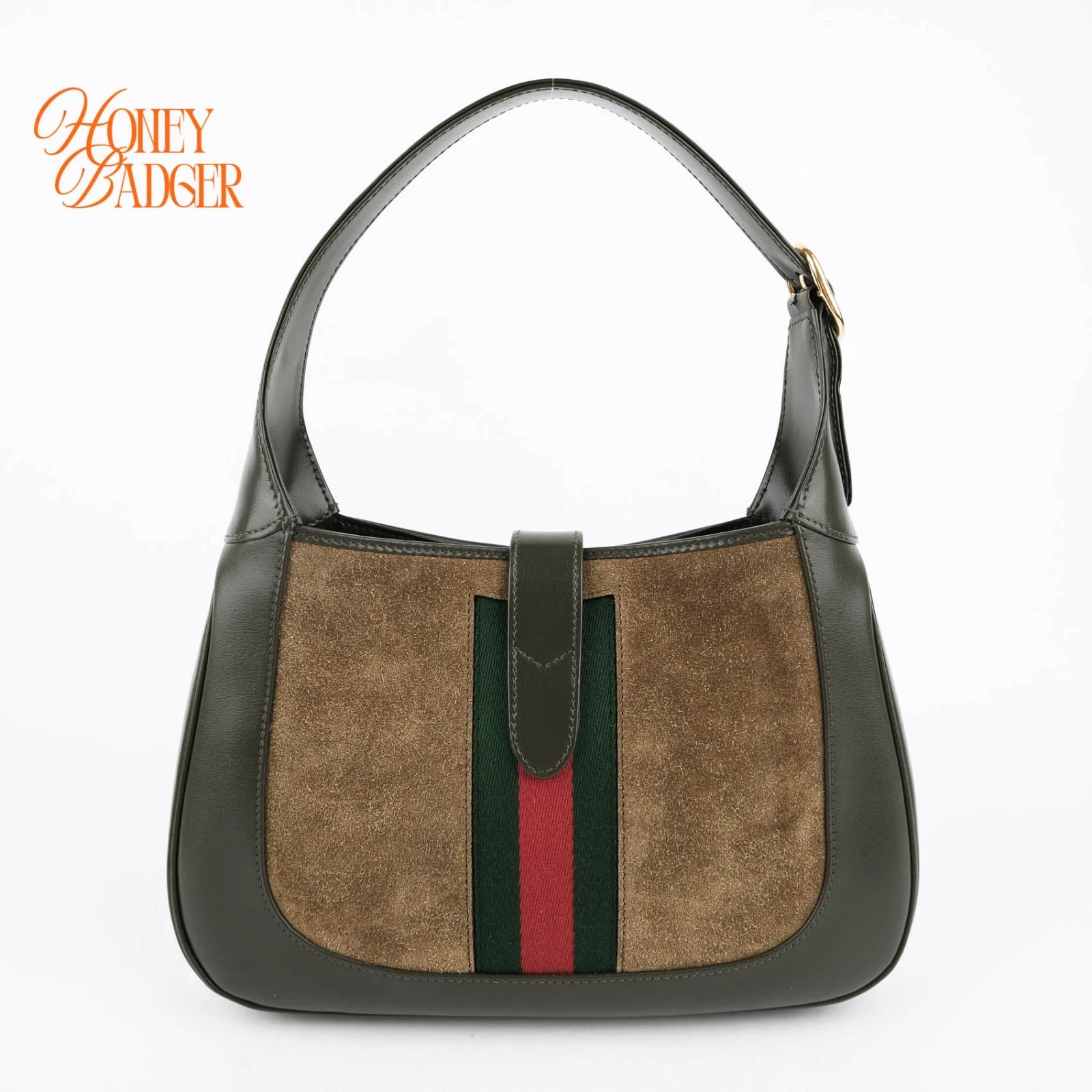 Gucci Jackie 1961 Medium in olive suede, Grade S condition