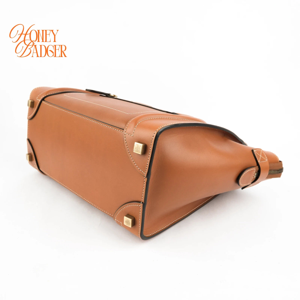 Celine Luggage Micro Smooth Calfskin Brown Gold Hardware Rank B