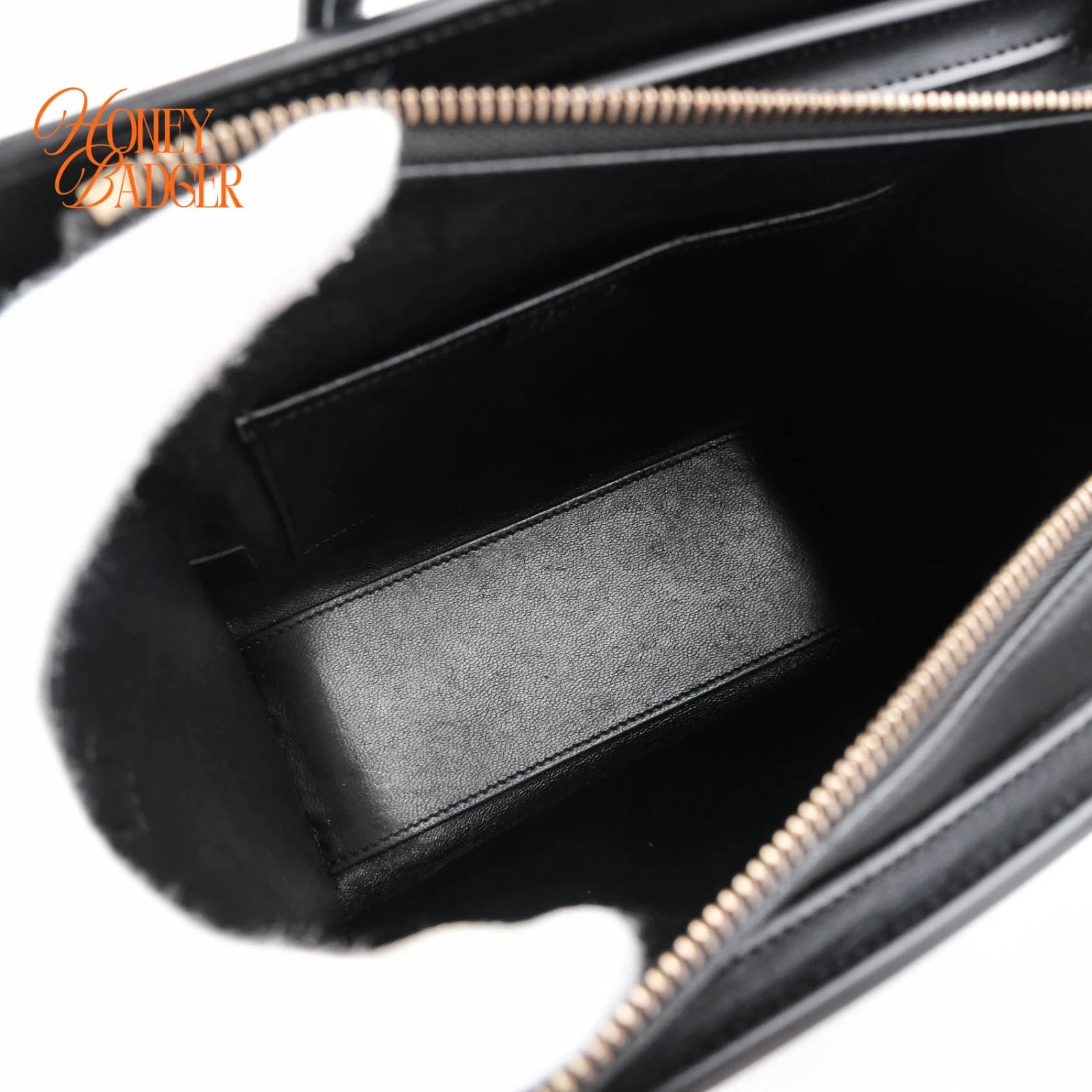 Celine Luggage Nano Black Smooth Leather Multicolor Stitch Rank A
