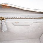 Celine Luggage Micro Drummed Calfskin Blue Grey Gold Hardware Rank A