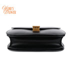 Celine Classic Box Medium Leather Black Gold Hardware Rank A