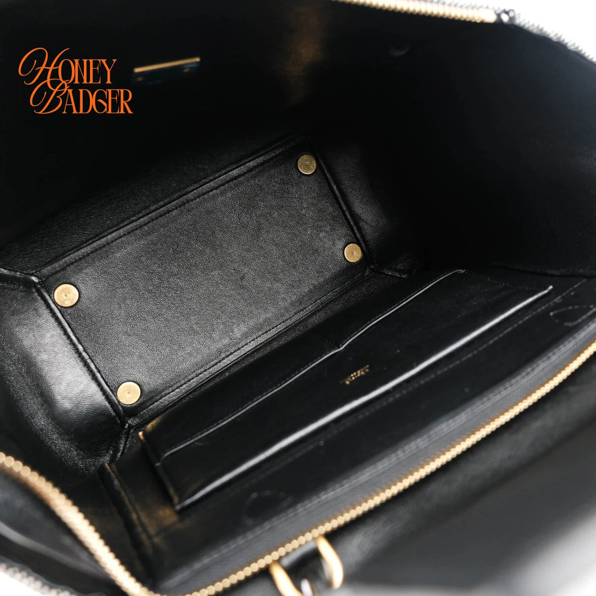 Celine Belt Bag Mini Striped Cotton Canvas Black Calfskin Gold Hardware Rank AB