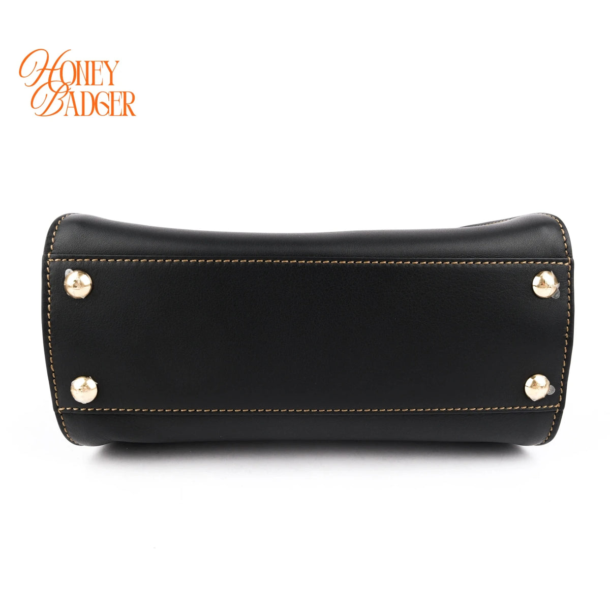 Fendi Peekaboo Iconic Mini Leather Black/Yellow Stitch Rank A