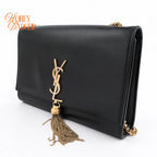 Saint Laurent Kate Tassel Medium Smooth Calfskin Black Gold Hardware Rank AB