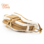 Dior Saddle Bag Camel Shearling Suede Antique Gold Hardware Rank A