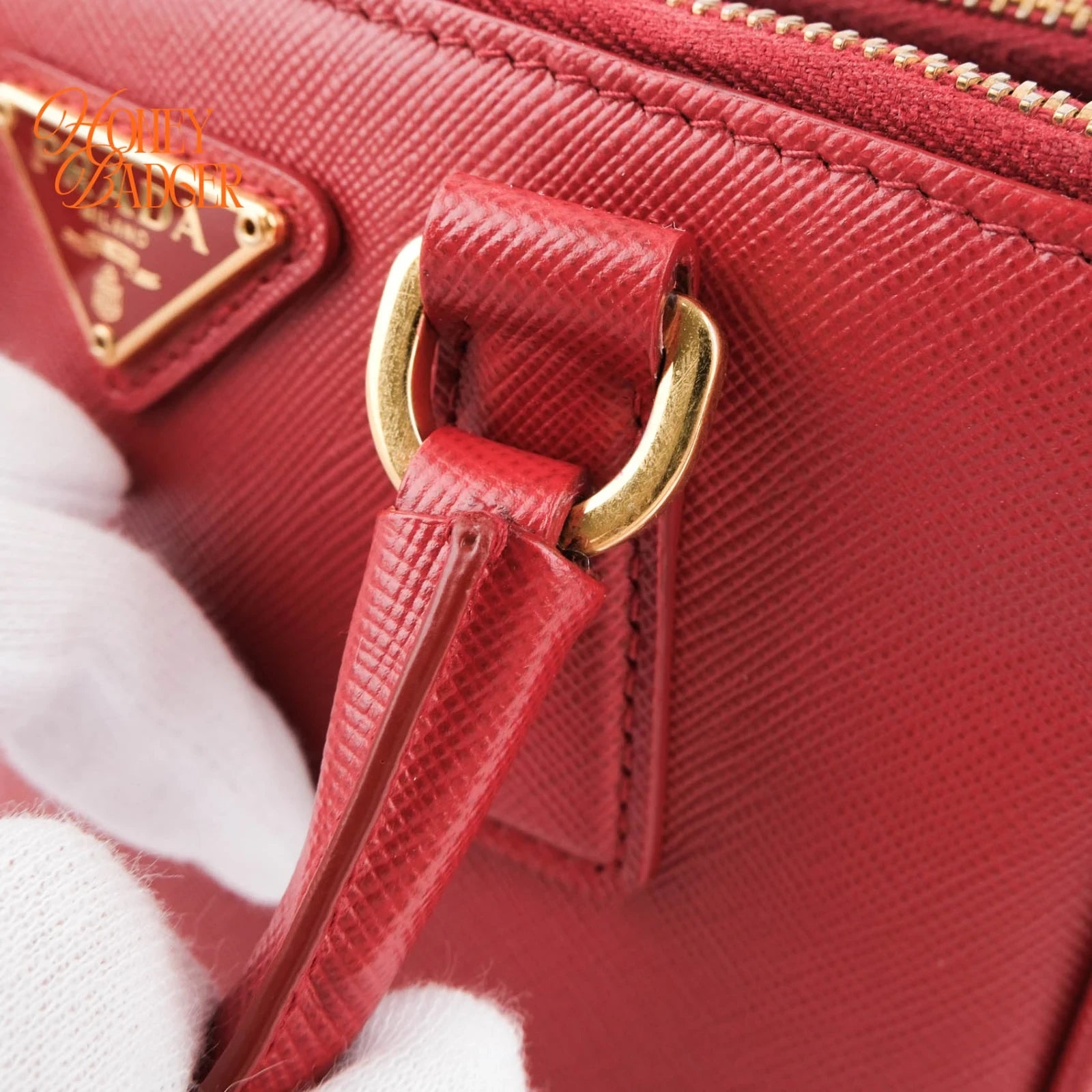 Prada Galleria Mini Red Saffiano Leather Grade A