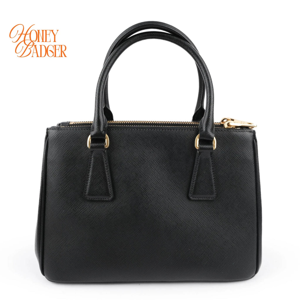 Prada Galleria Small Saffiano Leather 2WAY Bag Black Nero