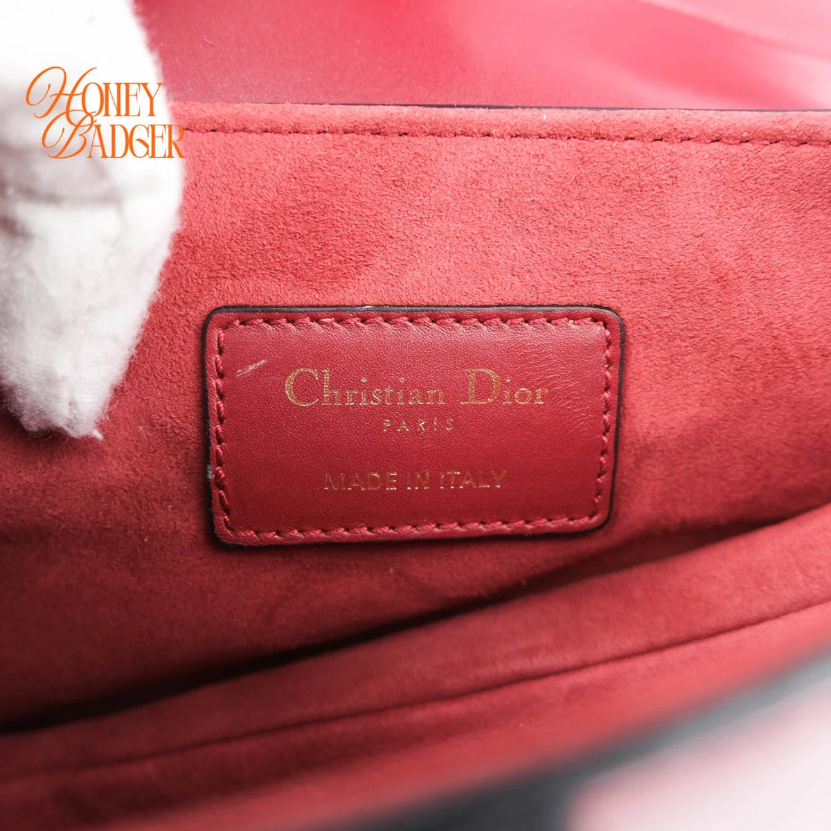 Dior Mini Saddle Bag Calfskin Leather Red Gold Hardware Rank A