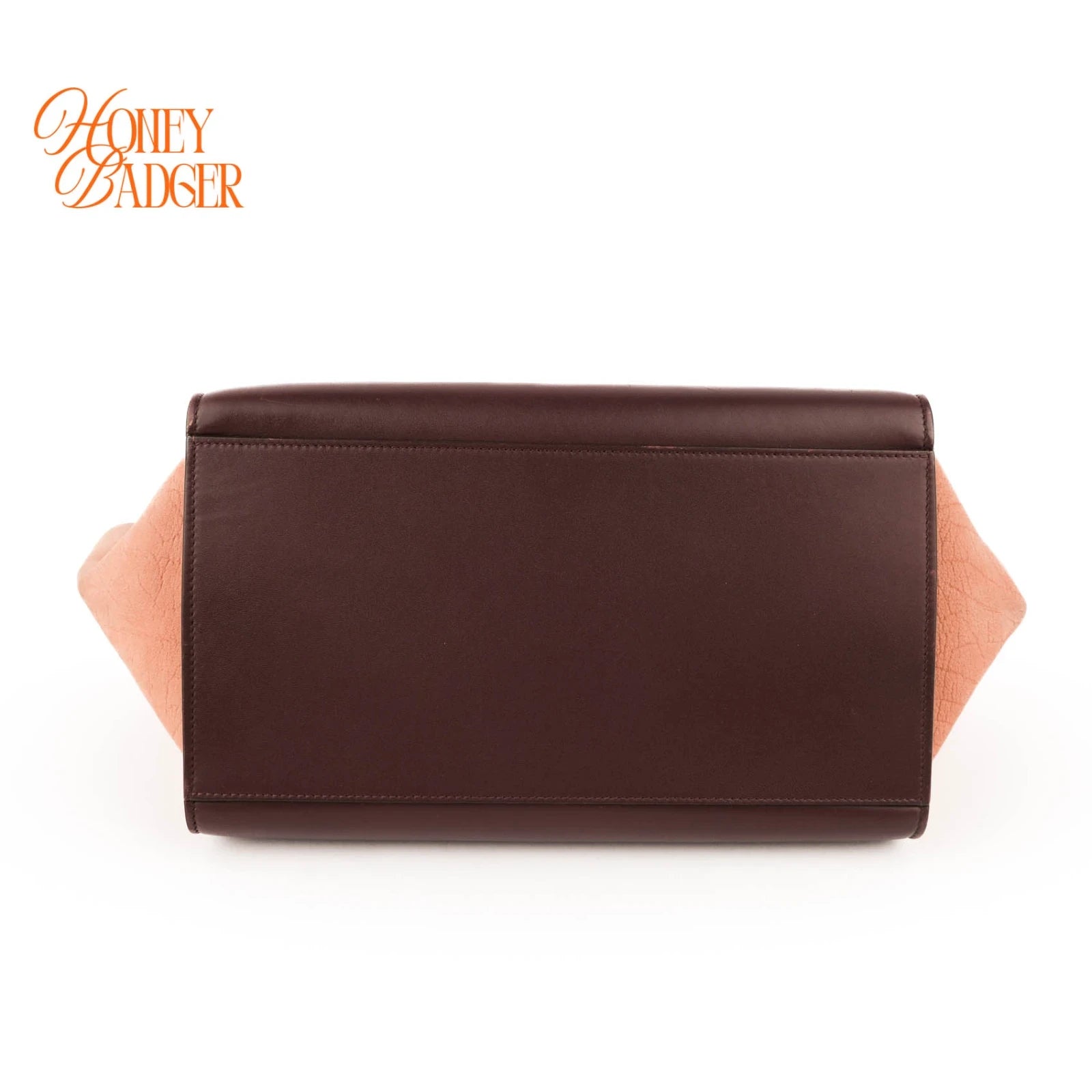 Céline Trapeze Medium Tricolor Leather Beige Burgundy Pink 2WAY Bag