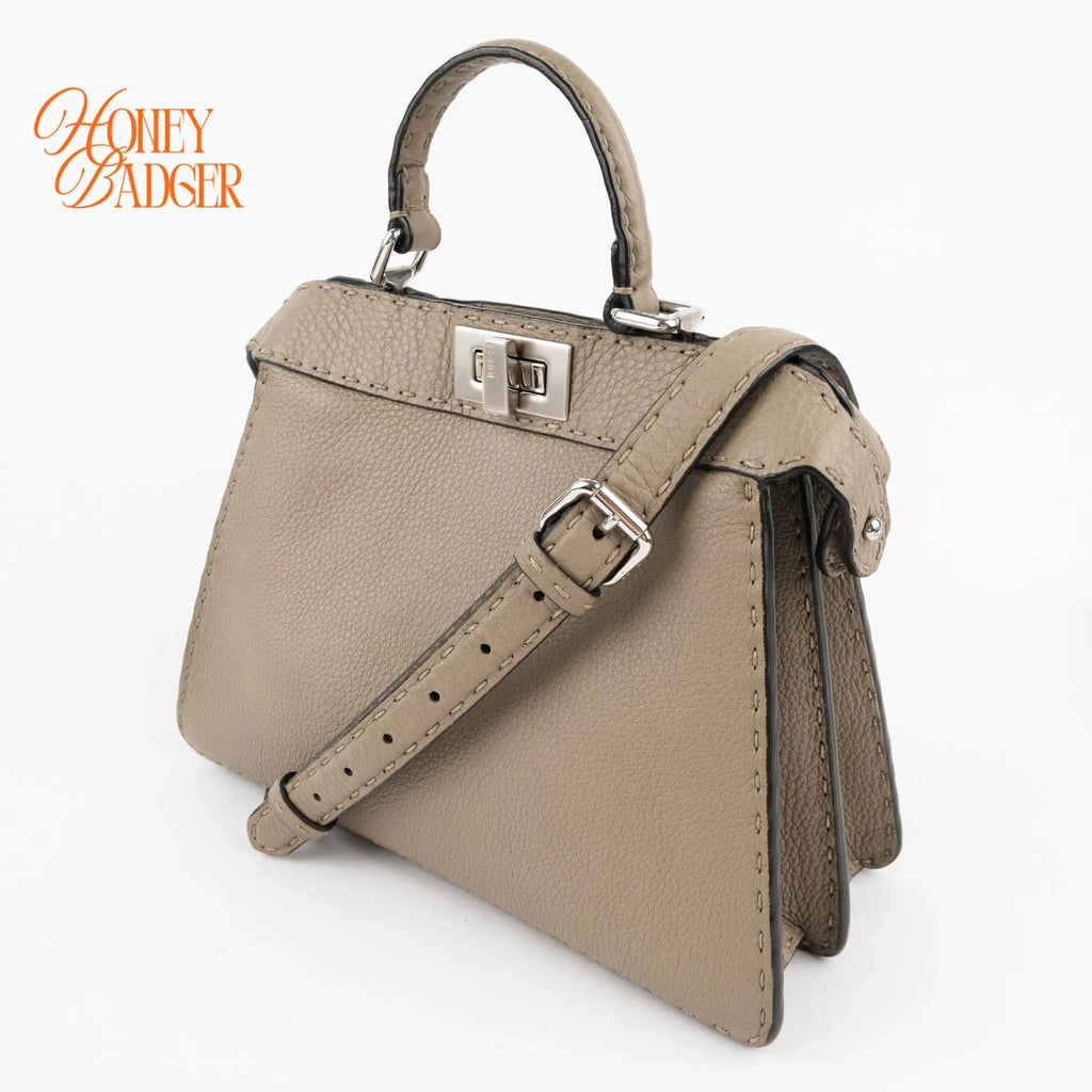 Fendi Peekaboo Small Beige Leather Grade A