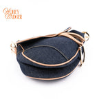Dior Saddle Denim Dark Blue Camel Leather Gold Hardware Rank A