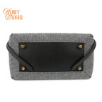 Celine Belt Bag Mini Striped Cotton Canvas Black Calfskin Gold Hardware Rank AB