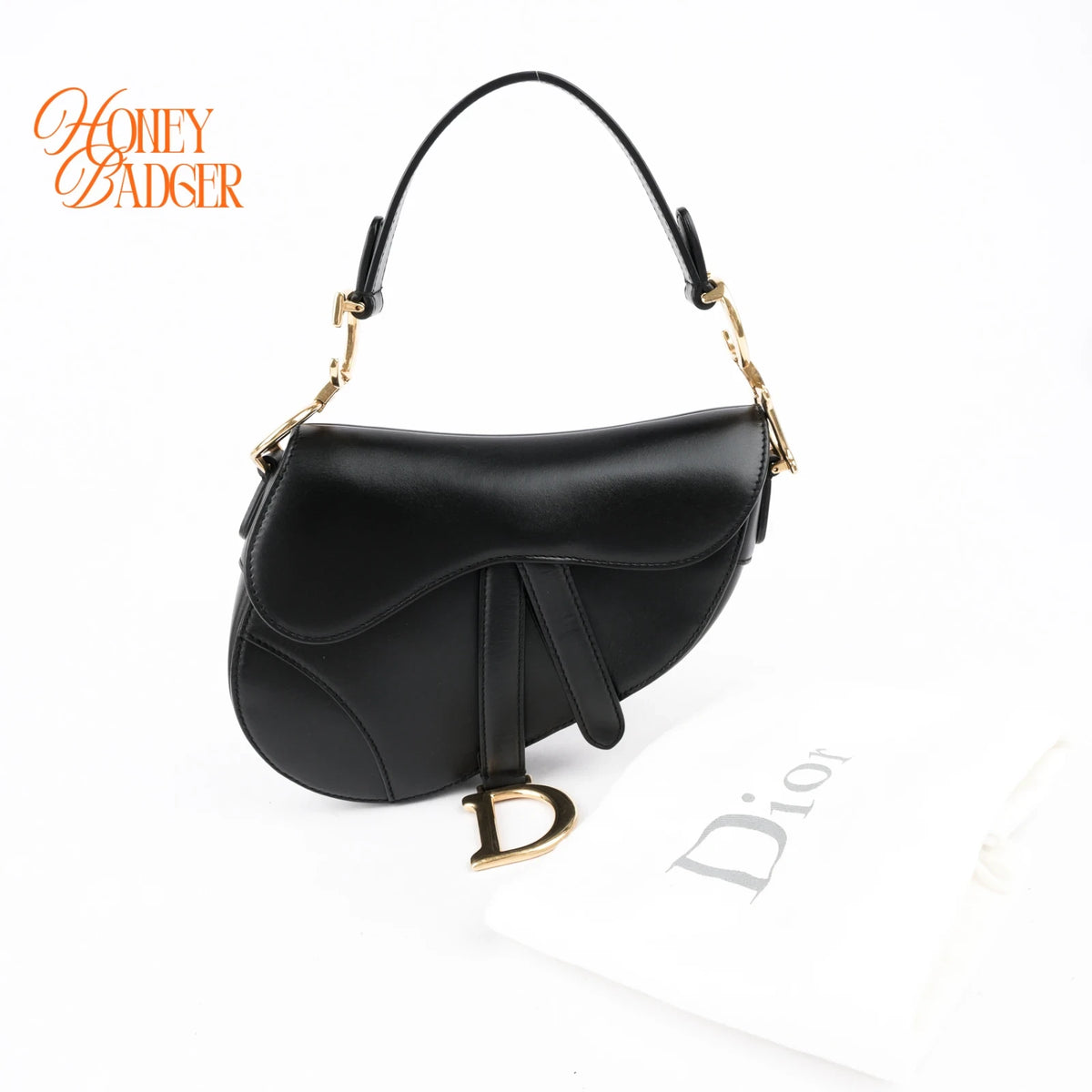 Dior Saddle Bag Calfskin Black Rank AB