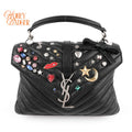 Saint Laurent College Medium in black leather with studs, Grade A condition.