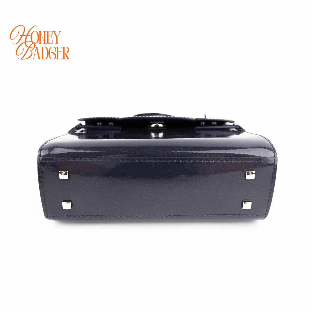 Delvaux Tempete Mini Blue Patent 2-Way Rank A
