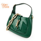 Gucci Jackie 1961 Mini Chain Shoulder Bag Green Patent Leather 699651
