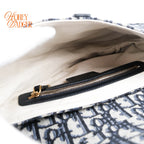 Dior Saddle Bag Oblique Jacquard Blue Rank A