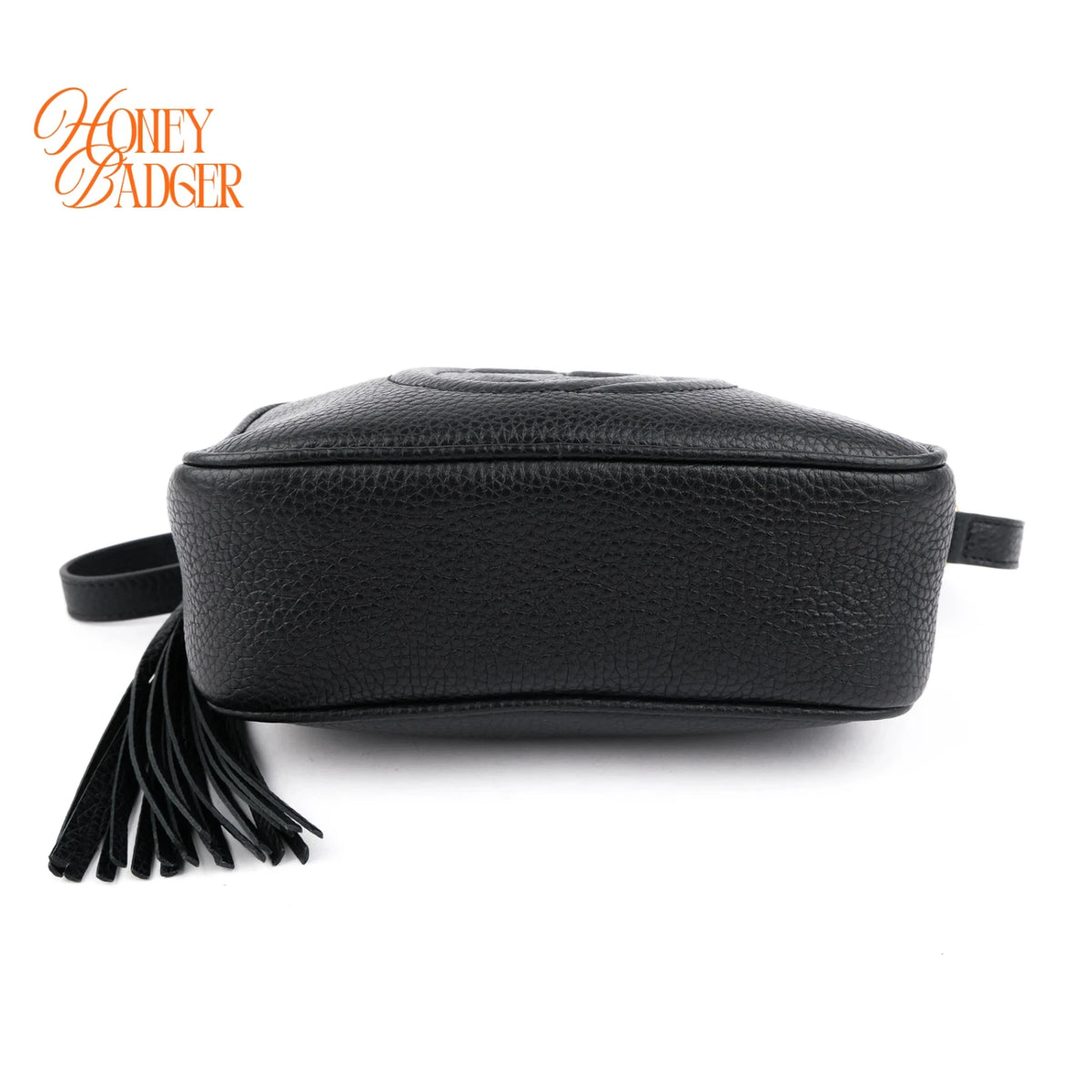 Gucci Soho Mini Disco Black Grained Leather Crossbody Camera Bag Rank A