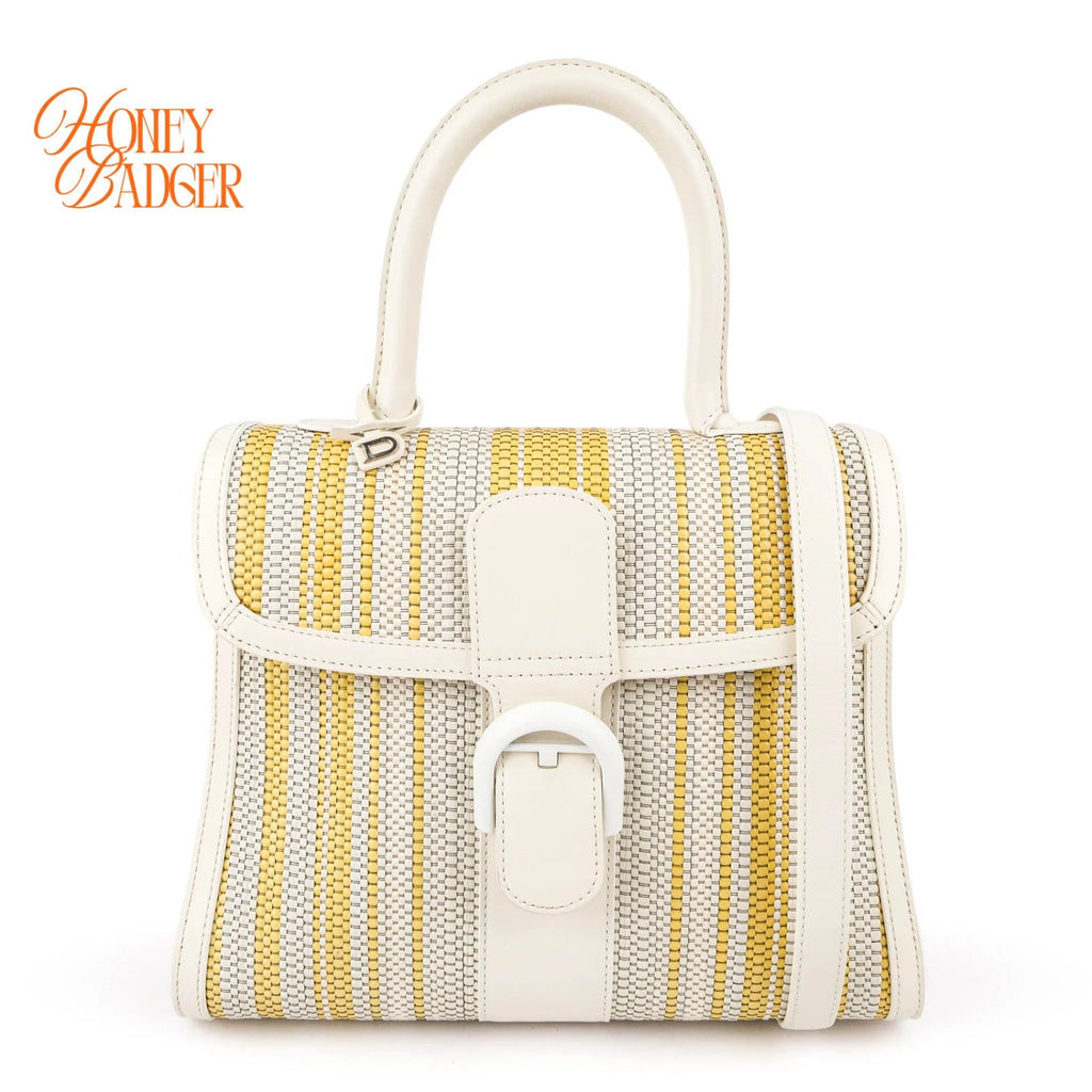 Delvaux Brillant MM Toile de Cuir Rainbow & Calf Souple Ivory Rank A