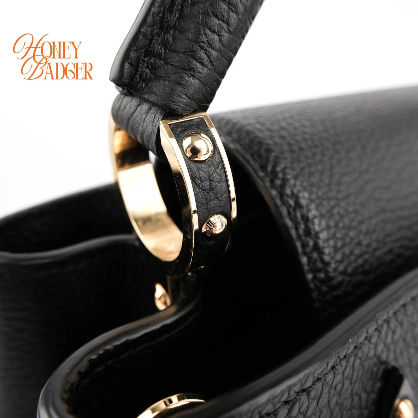 Louis Vuitton Capucines MM Black Leather Gold Hardware Grade A