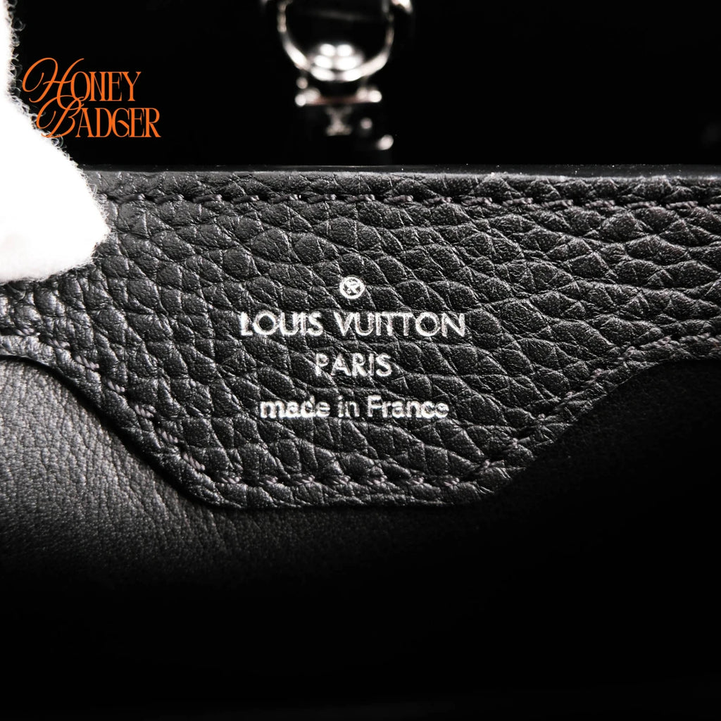Louis Vuitton Studded Capucines BB Taurillon Leather Noir Silver Hardware Rank A