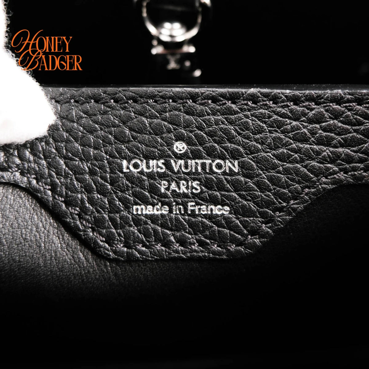 Louis Vuitton Studded Capucines BB Taurillon Leather Noir Silver Hardware Rank A