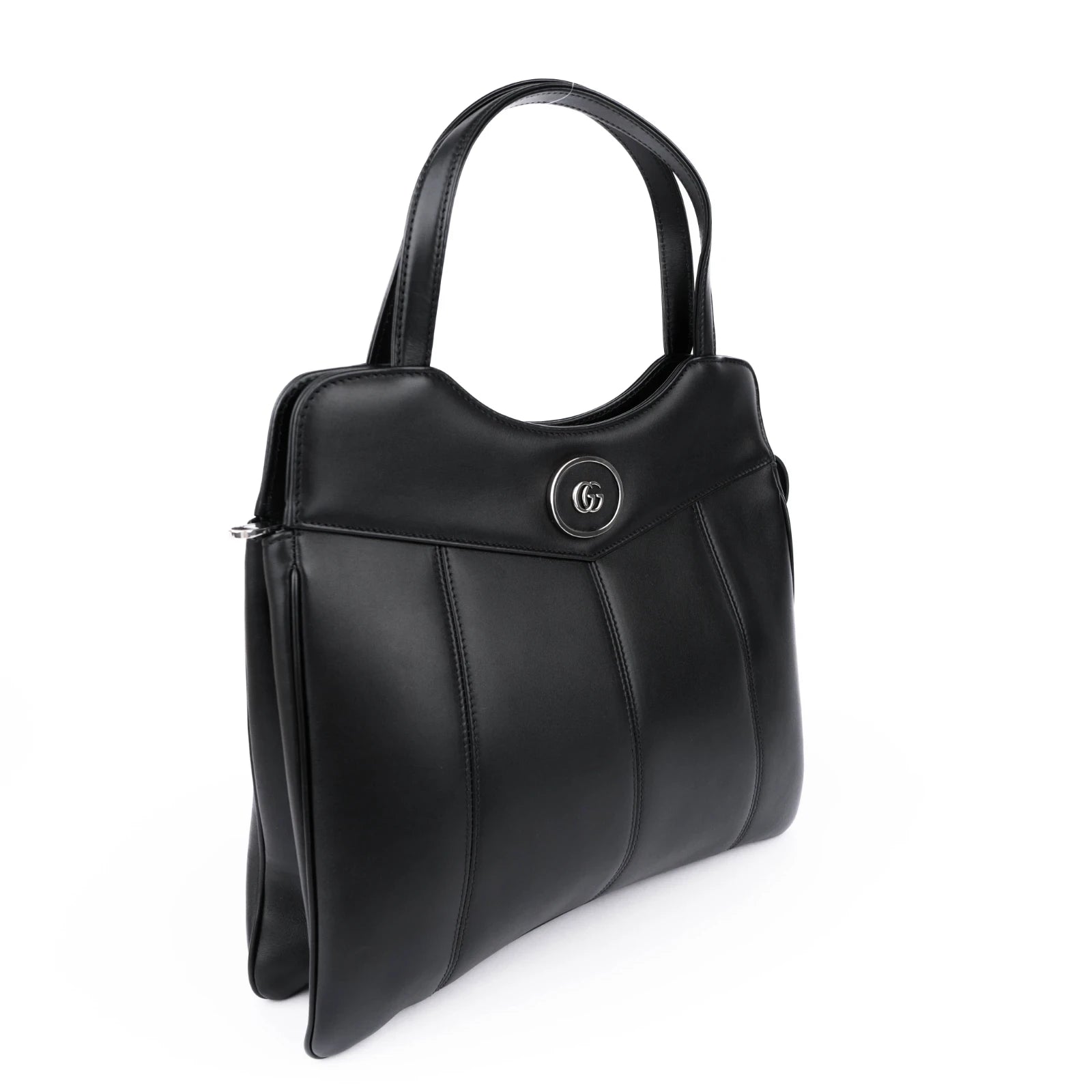 Gucci Petit GG Large Black Leather 2Way Handbag 745918 Rank A