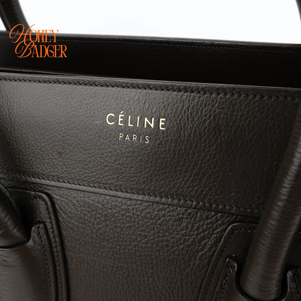 Celine Luggage Medium Grained Calfskin Brown Rank A