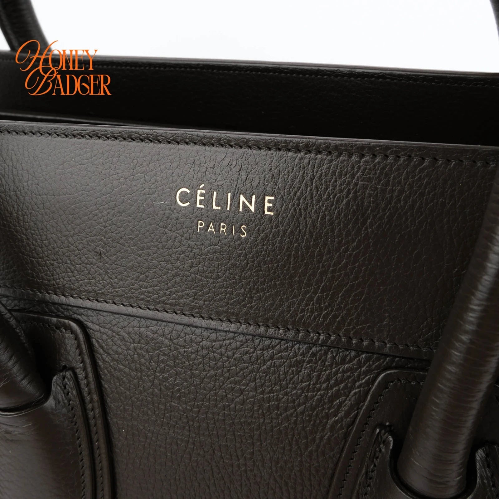 Celine Luggage Medium Grained Calfskin Brown Rank A