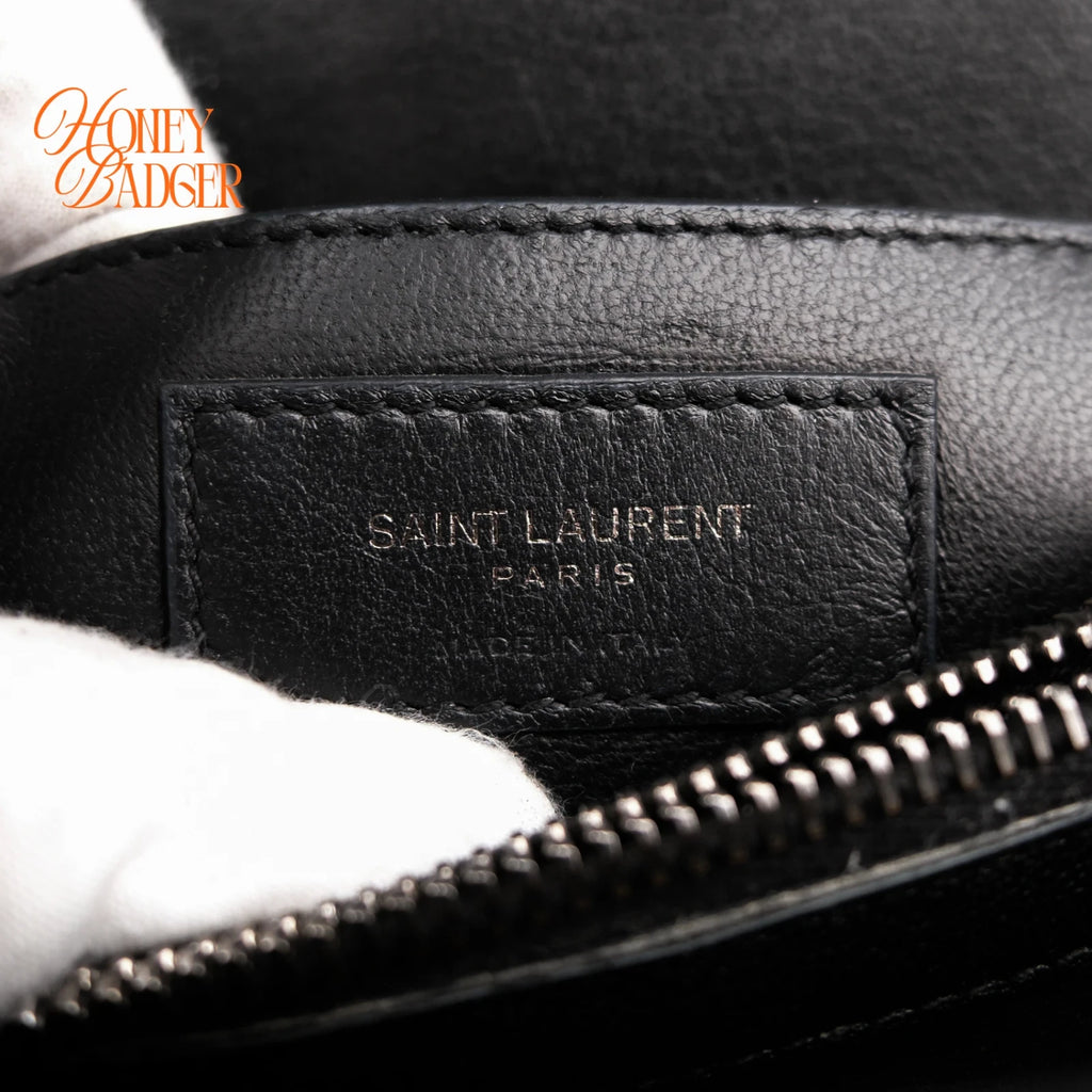 Saint Laurent College Medium Matelassé Leather Black Chain 2-Way Bag Rank A