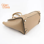 Celine Luggage Mini Beige Grained Calfskin 2Way Bag Rank A