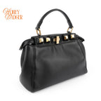Fendi Peekaboo Mini Studded Black Leather Rank A