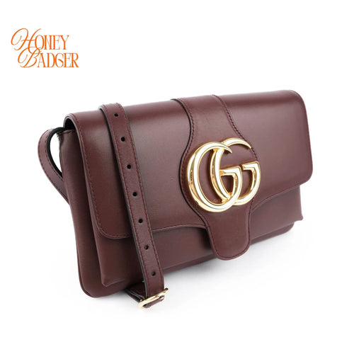 Gucci Arli Shoulder Bag Bordeaux Leather Gold Hardware Crossbody 550129