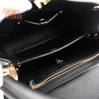 Louis Vuitton Capucines MM Black Leather Gold Hardware Grade A