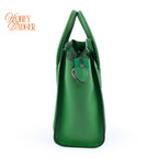 Celine Nano Luggage Bag Drummed Calfskin Green Silver Hardware Rank A