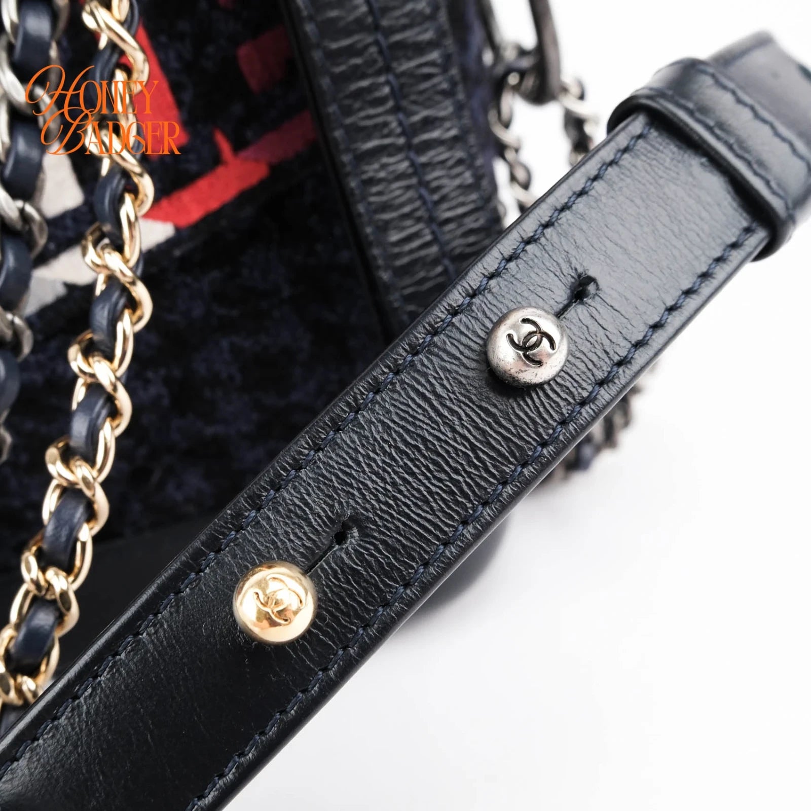 Chanel Gabrielle Hobo Small Navy Tweed Grade A