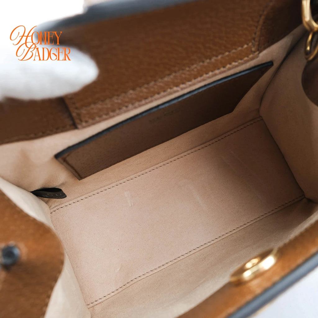 Gucci Diana Mini Leather Brown Rank S