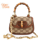 Gucci Bamboo 1947 Mini GG Crystal Canvas 2WAY Handbag Rank A
